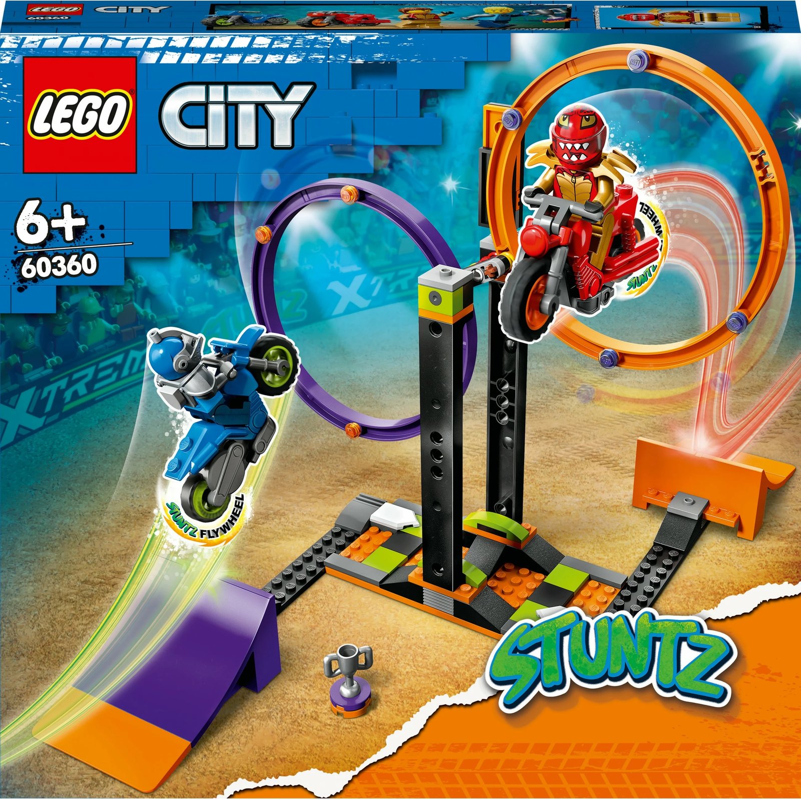 Set ndërtimi LEGO City Spinning Stunt Challenge 60360, 117 pjesë, shumëngjyrëshe