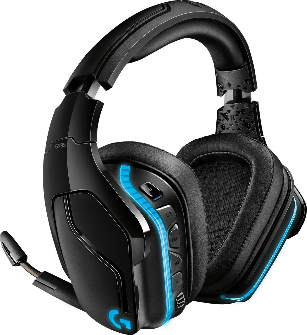 Kufje gaming Logitech G935 pa tela, 7.1 Surround Sound, e zezë, blu