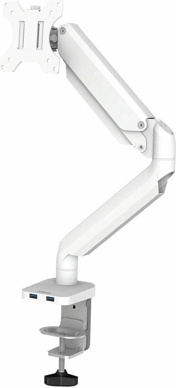 Monitorarm Fellowes Platinum, 2x USB-A Port, Bardhë