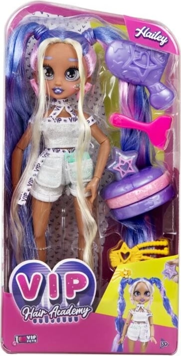 Kukull VIP Pets Hair Academy Hailey, Tm Toys, 30 cm, me aksesorë flokësh, shumëngjyrëshe