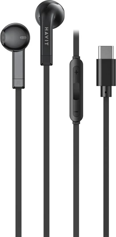 Kufje Havit E336C me kabllo, USB Type-C, të zeza