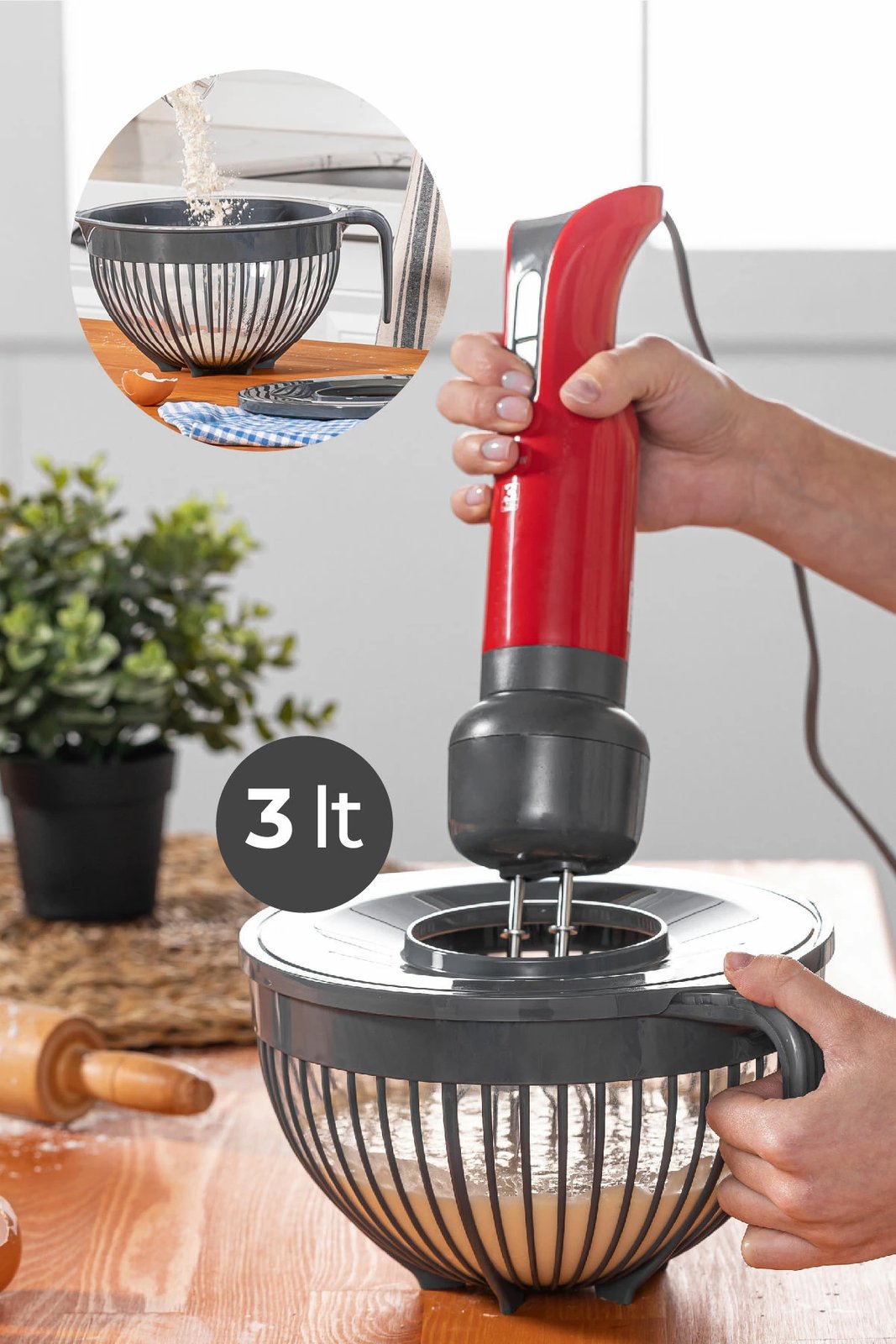 Kapak blenderi Hermia, BNM-0971, ngjyrë gri