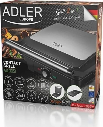 Grill kontakti Adler AD 3051, 2800 W, i zi Grill kontakti Adler AD 3051, 2800 W, i zi