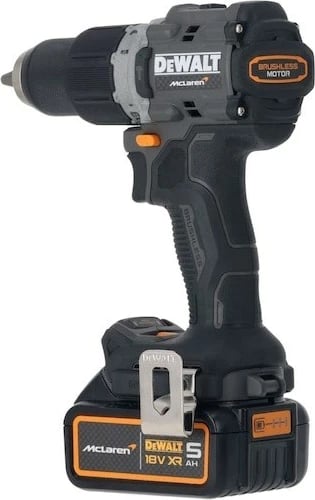Makine shpuese/vidëzuese DeWalt MCLAREN DCD85MP2T, 18V, 5Ah, me 2 bateri, e verdhë/zezë, me valixhe