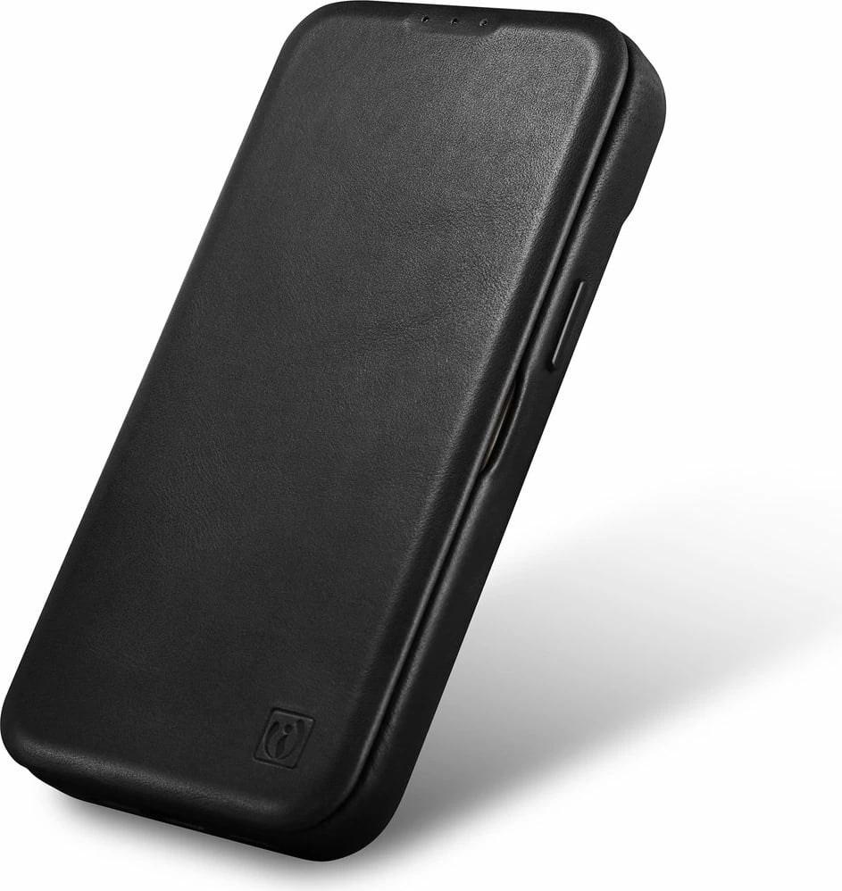 Mbështjellës iCarer Oil Wax Premium Leather Folio për iPhone 14 Plus, MagSafe, i zi Mbështjellës iCarer Oil Wax Premium Leather Folio për iPhone 14 Plus, MagSafe, i zi