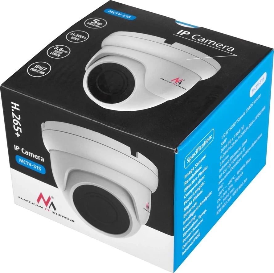 Kamera e Sigurisë për Jashtë Maclean IPC 5MPx, Dome, PoE, Vizioni Natës Infrared CMOS 1/2.8" SONY Starvis IMX335, H.265+, Onvif, MCTV-515 Kamera e Sigurisë për Jashtë Maclean IPC 5MPx, Dome, PoE, Vizioni Natës Infrared CMOS 1/2.8" SONY Starvis IMX335, H.265+, Onvif, MCTV-515