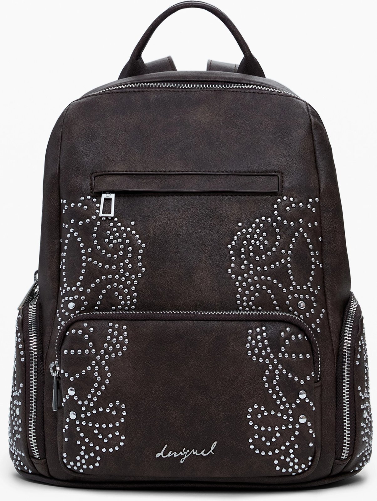 Backpack për femra DESIGUAL Poker Face Chester Mini, kafe