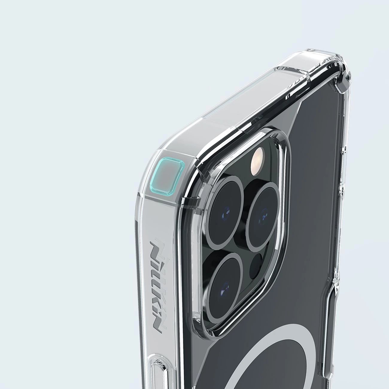 Mbështjellës Nillkin Nature Pro për iPhone 14 Pro Max, MagSafe, Blu/Transparent