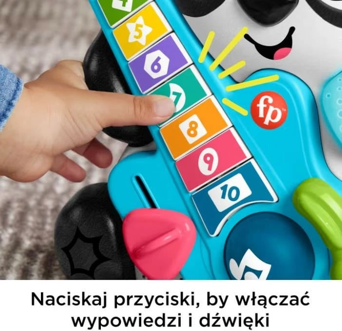 Lodër edukative Fisher Price Link Squad Panda Counting and Shapes, muzikore, shumëngjyrëshe