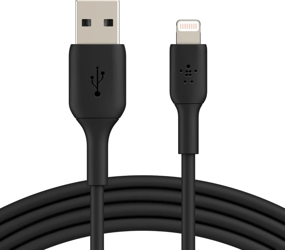 Kabllo Belkin PVC USB-A në Lightning, 1M, e Zezë