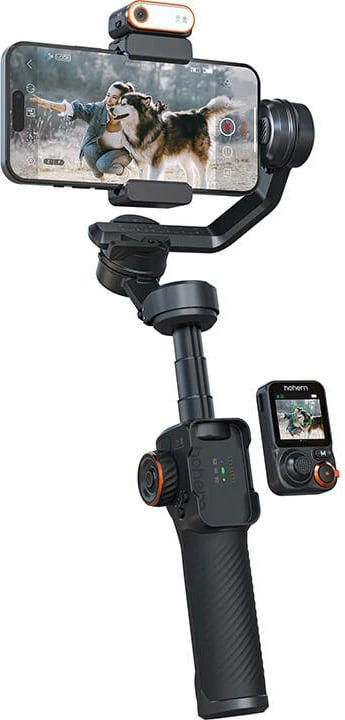 Gimbal Hohem iSteady M7 për smartfonë, me ekran të ndashëm dhe AI Tracker, i zi