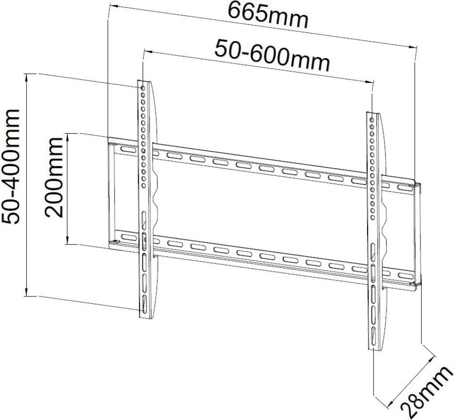 Mbajtëse muri për TV Techly 107708, 40-65 inç, 50kg, e zezë