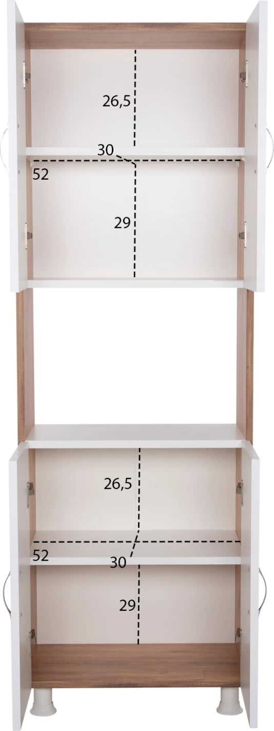 Dollap kuzhine RAD FH18196.04 melaminë ngjyrë natyrale-bardhë 55,5x32x165Hcm