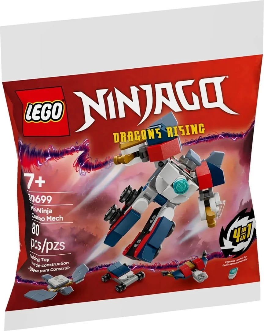 Set LEGO NINJAGO Mini Ninja Combo Mech 30699, 80 pjesë