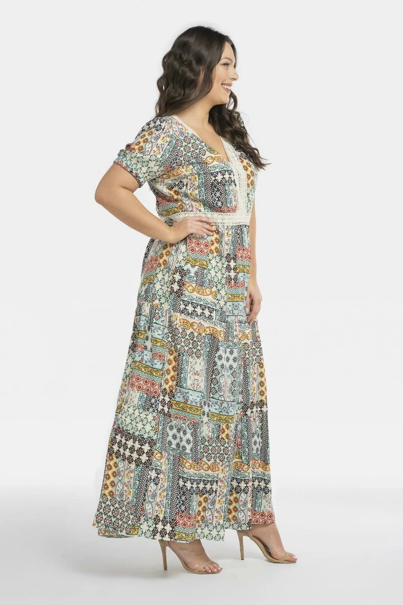 Fustan Karko model 196883, shumëngjyrësh