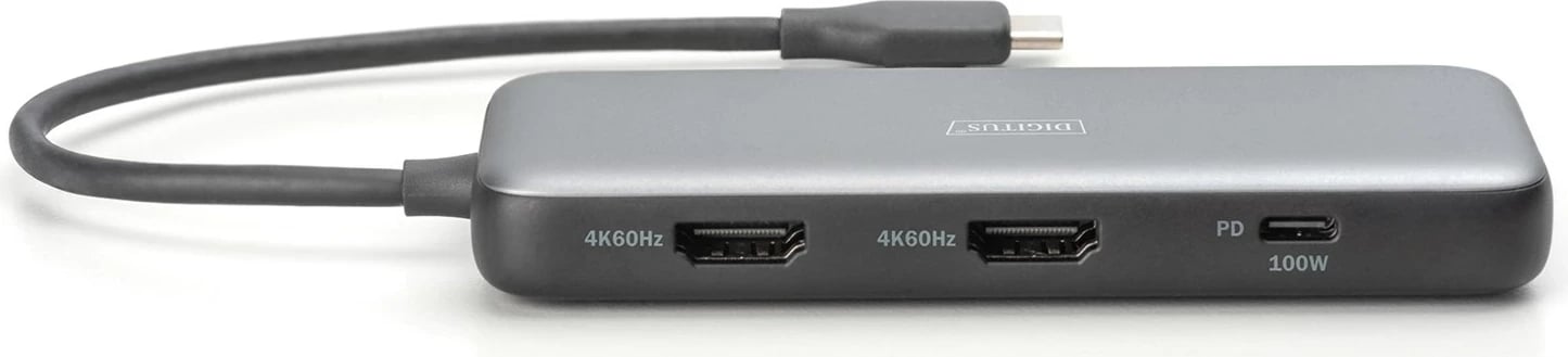 Stacion docking USB-C Digitus DA-70915, 8 porta, alumini