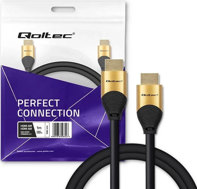 Kabëll HDMI Qoltec 50354, Ultra high speed, 8K, 1m, Ari