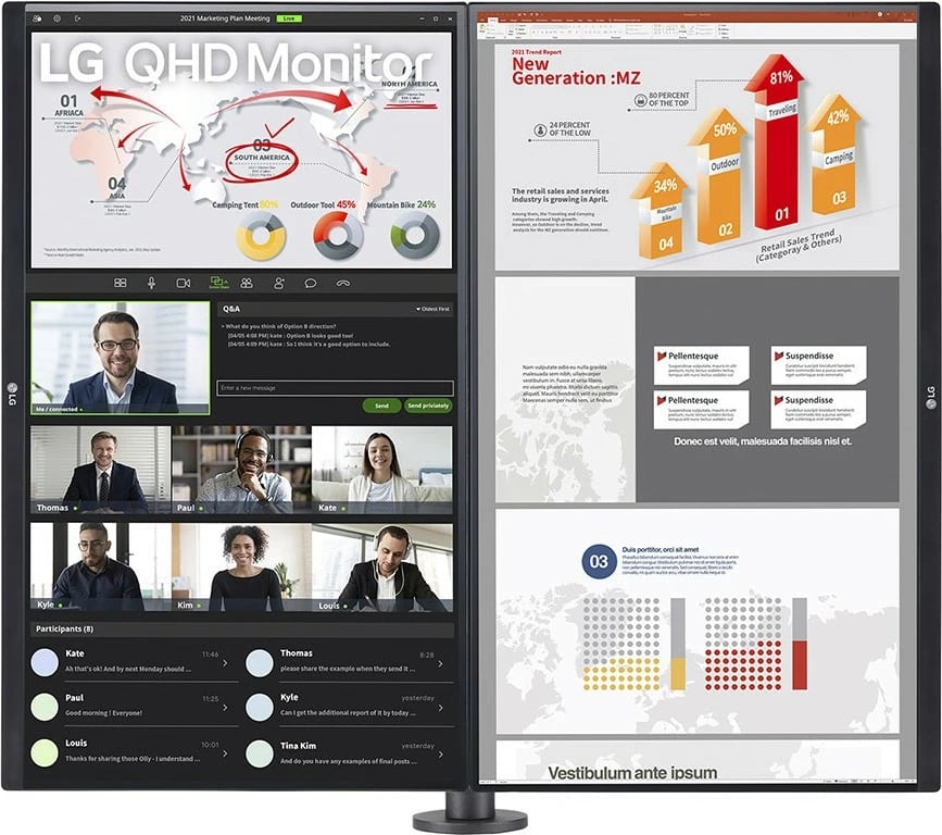 Monitor LG 27QP88DP-BS, 27", 2560 x 1440, Quad HD, LED, 5 ms, i zi