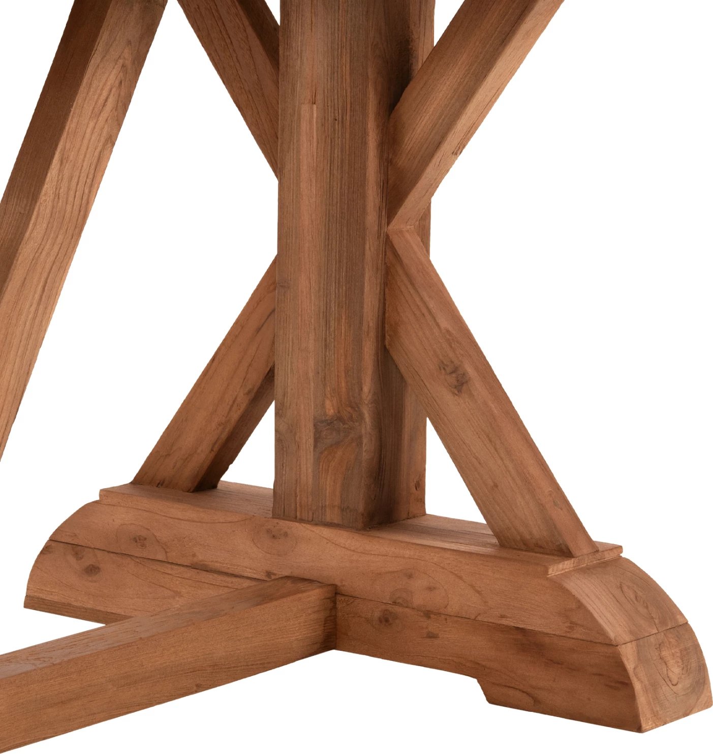 Tavolinë ngrënieje për jashtë, këmbë kryq, FH5964, dru TEAK i ricikluar, ngjyrë natyrale, 240x100x75H cm