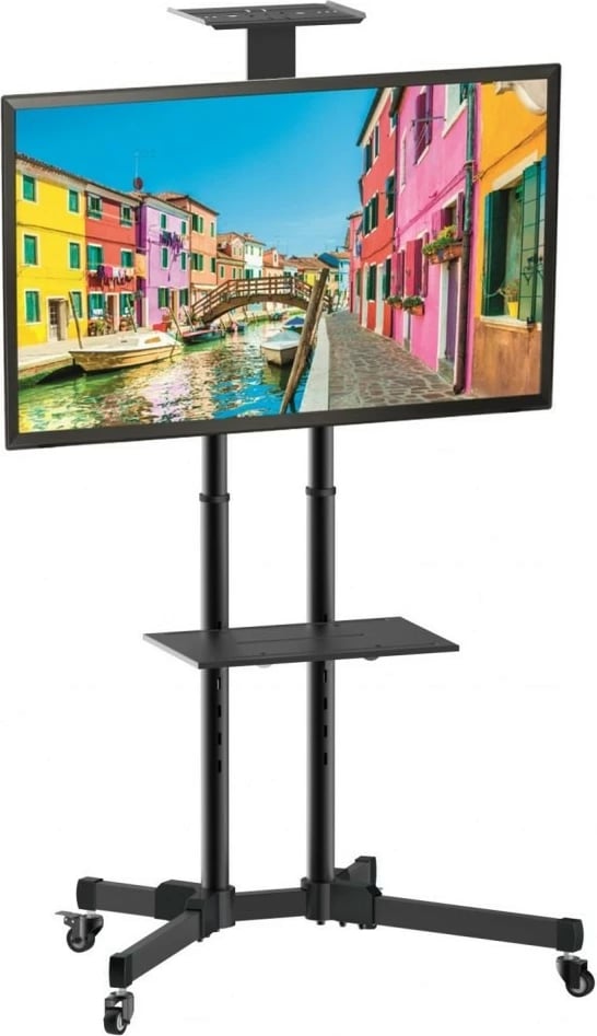 Stojak mobil për TV Techly ICA-TR16T, 37-70 inç, 50kg, dy rafte, i zi