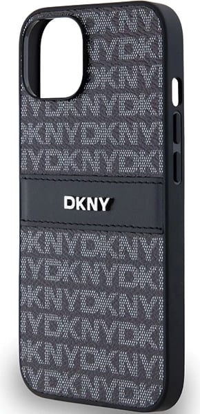Mbështjellës DKNY Mono Stripe & Metal Logo për iPhone 15/14/13, e zezë