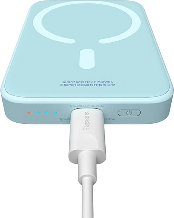 Powerbank Baseus Magnetic Mini 6000mAh, 20W, USB-C, MagSafe, kaltër