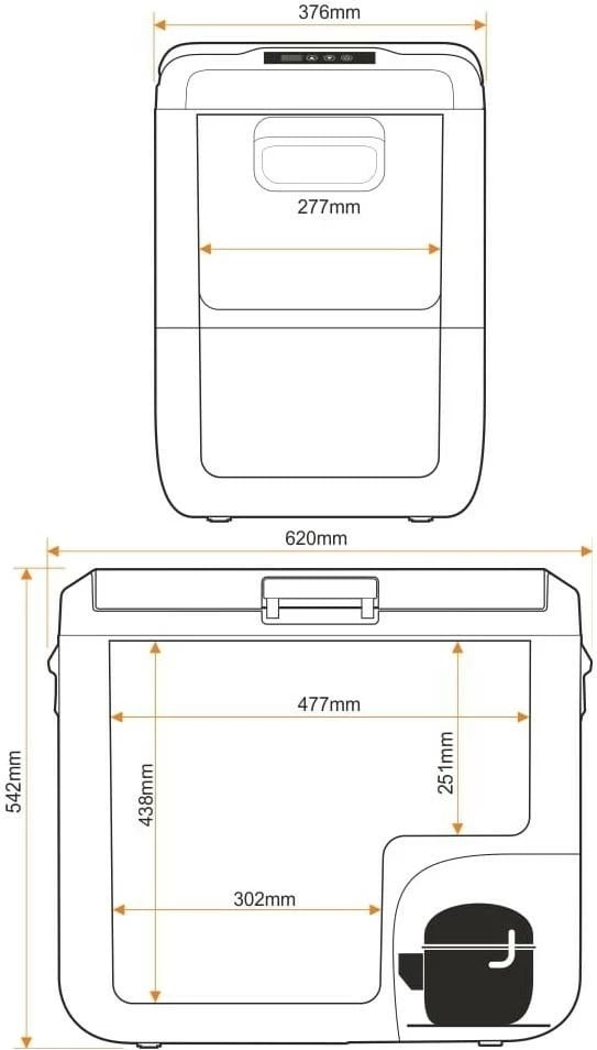 Frigorifer turistik Yolco NX 50 BT, 47L, Bluetooth, ngjyrë kaltër