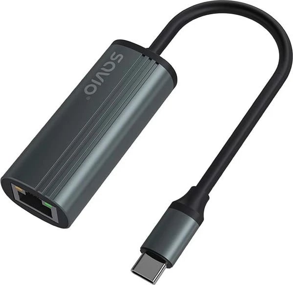 Adapter SAVIO USB-C në RJ-45 Gigabit Ethernet, AK-56, gri