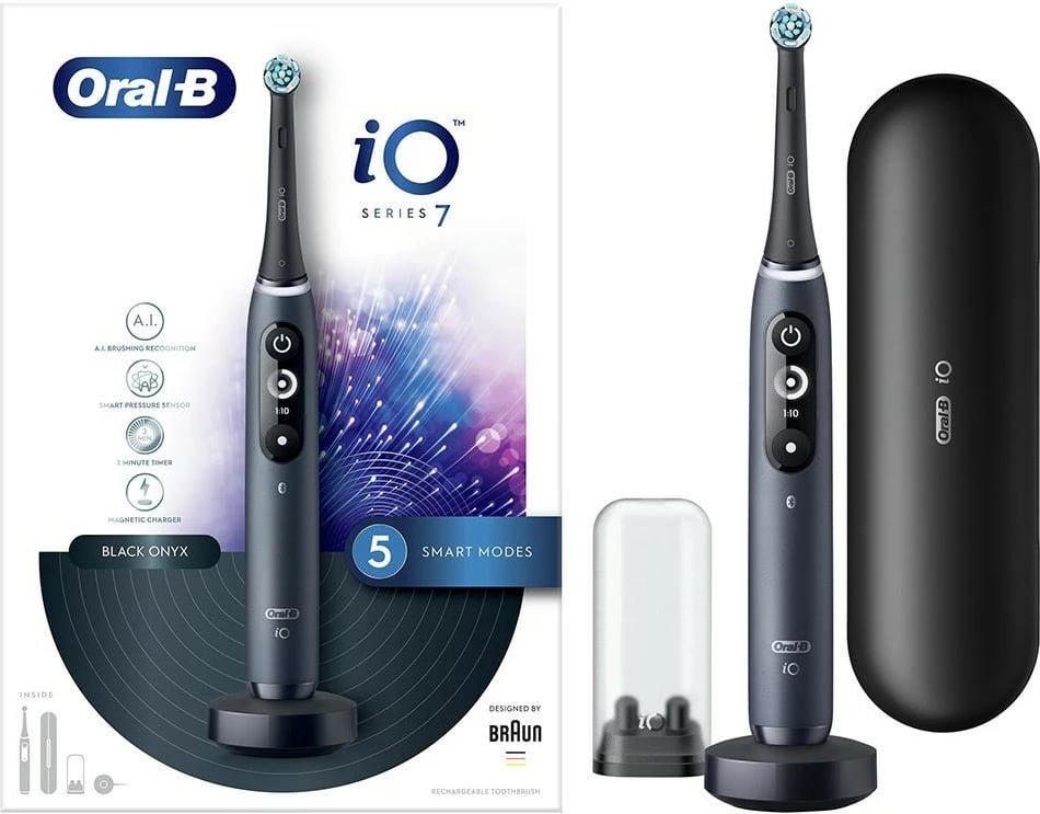 Furçë dhëmbësh elektrike Oral-B iO 4210201363026, për të rritur, rrotulluese, kujdes ditor, pastrim i thellë, kujdes për mishrat, ndjeshmëri, zbardhje, ngjyrë e zezë