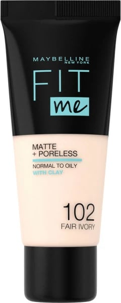 Fondatinë Maybelline Fit Me Matte & Poreless 102 Fair Ivory për femra 30ml