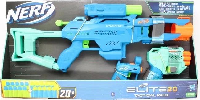 Set armësh lodër Hasbro NERF Elite 2.0 Tactical Pack, Blu dhe Portokalli