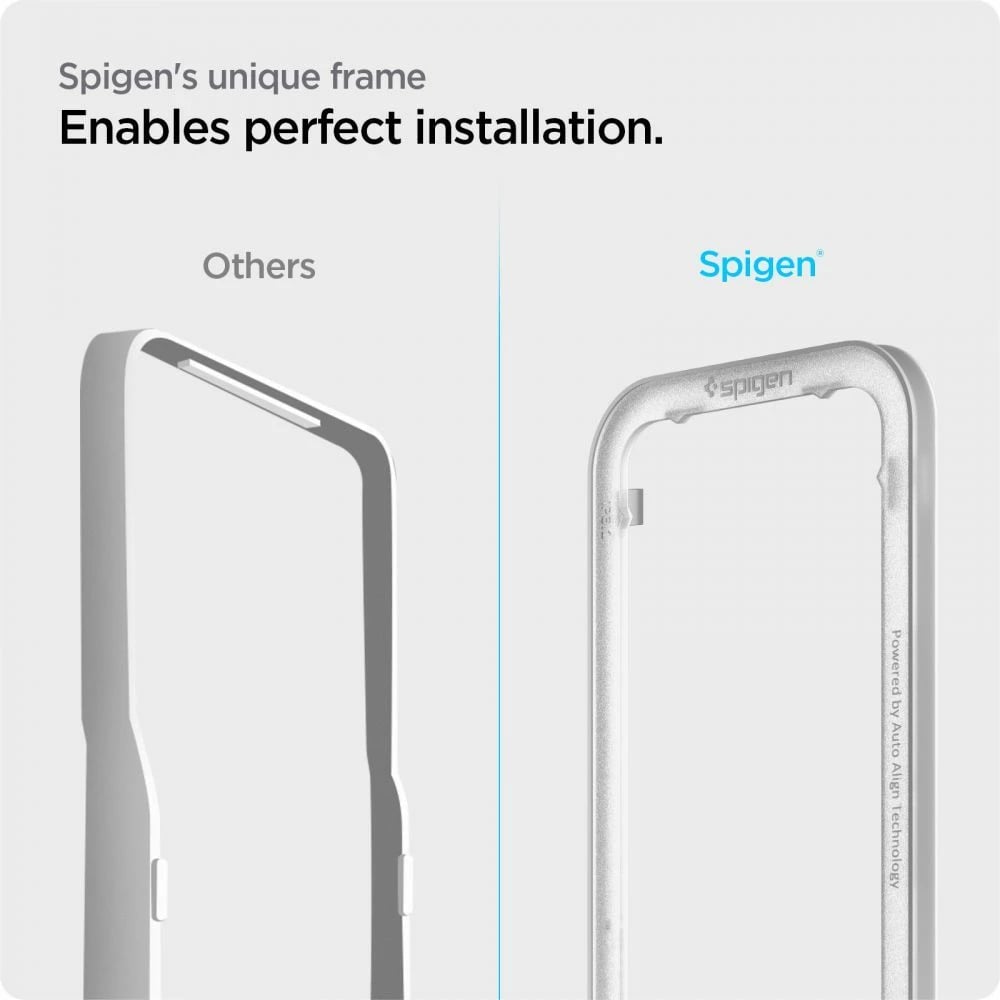 Xham mbrojtës Spigen ALM Glass FC për iPhone 13/13 Pro/14, i zi