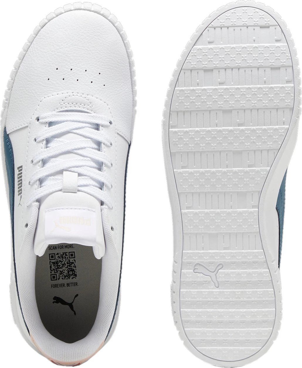 Këpucë për femra Puma, të bardha-blu