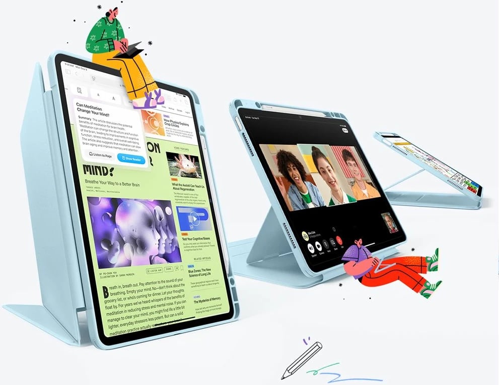 Mbështjellës ESR Flip Hybrid për iPad Air 13", Blue