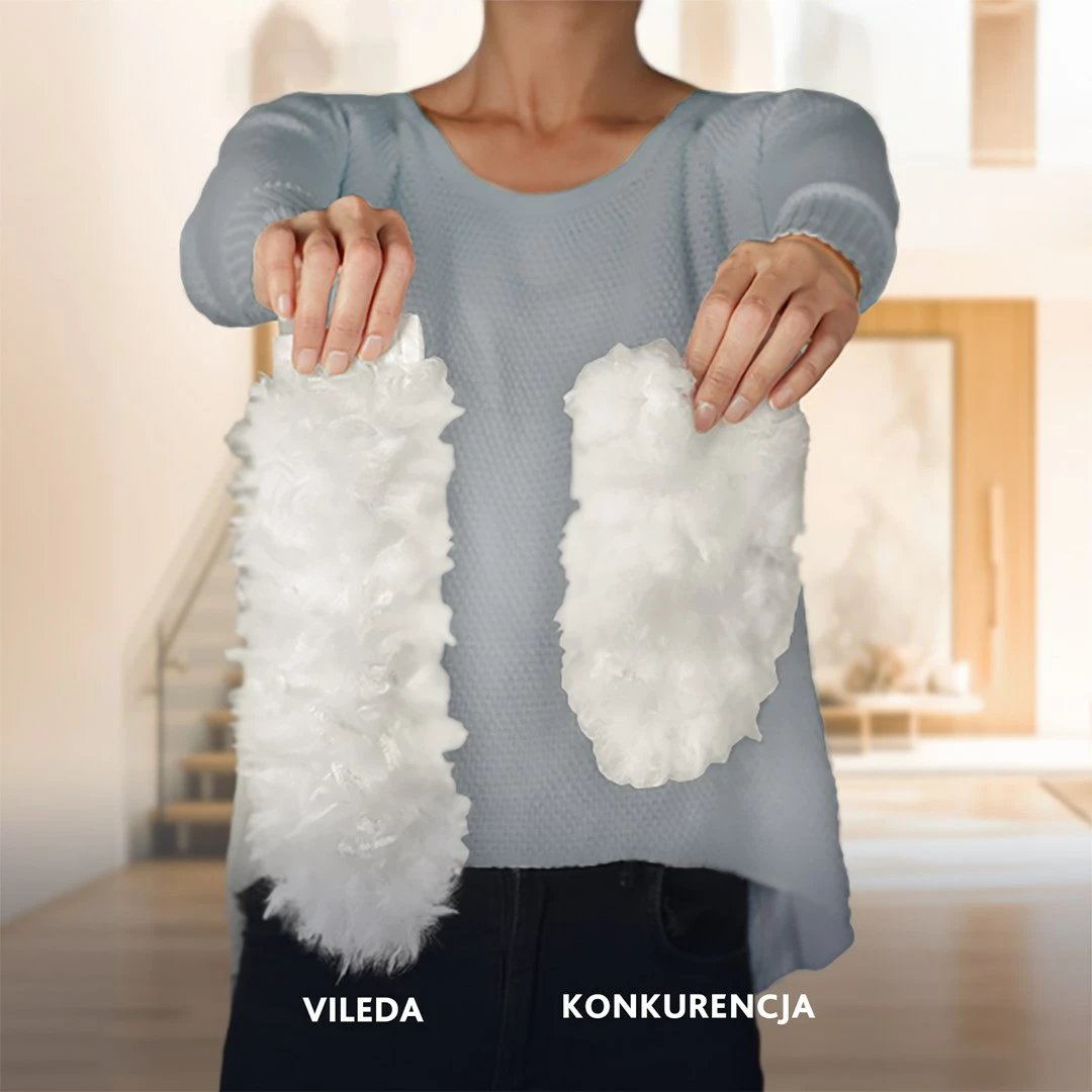 Set lopatë pluhuri me dorezë të gjatë Vileda Flex&Catch, 1 refill, Kuqe