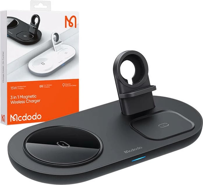 Karikues wireless Mcdodo CH-7061 3 në 1, 15W, i zi
