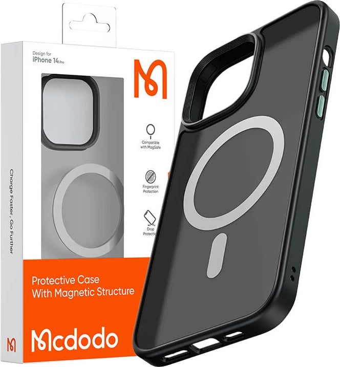 Mbështjellës magnetik McDodo PC-3101 për iPhone 14 Plus, i zi