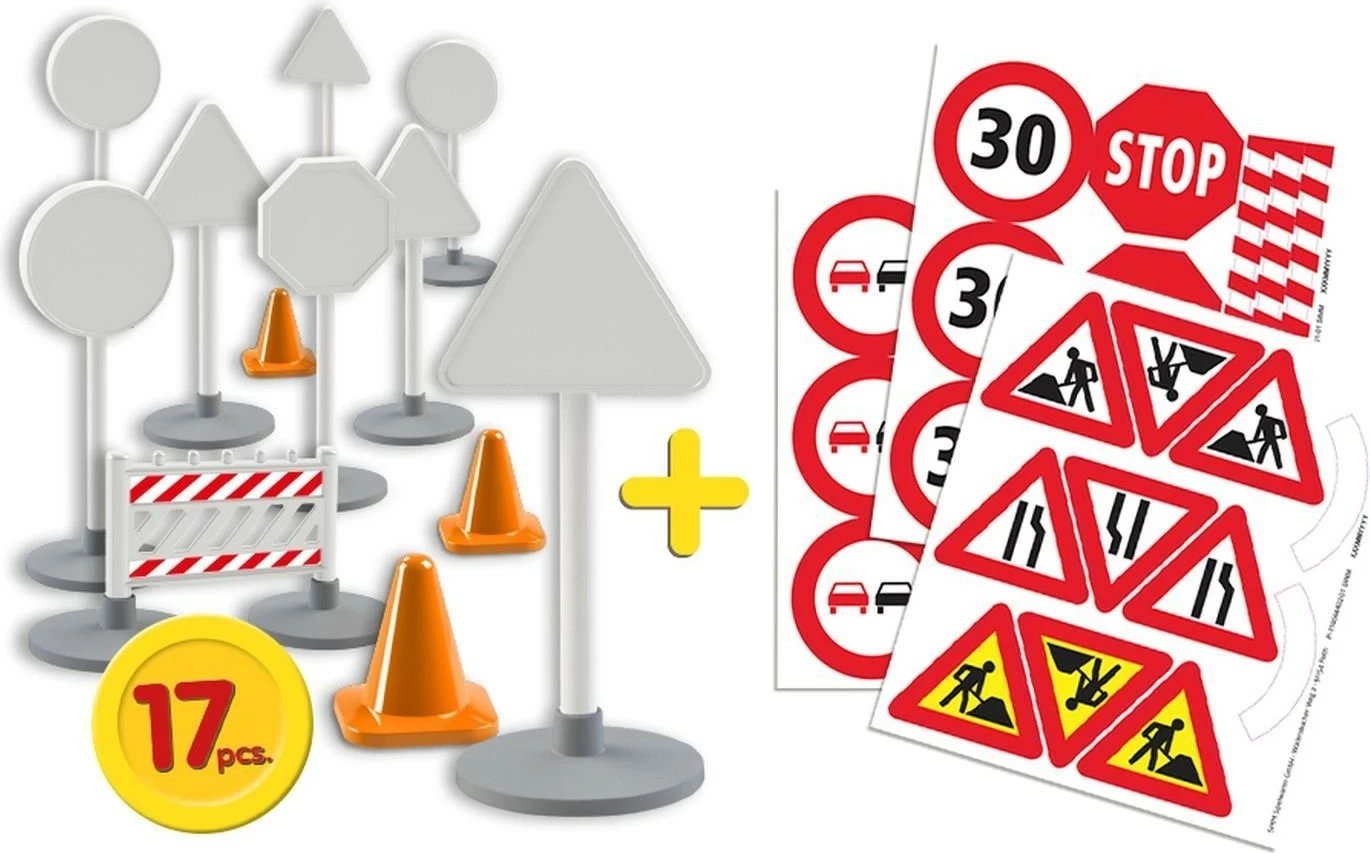 Set shenja trafiku lodër Lena 17 copë, shumëngjyrëshe, 16 cm Set shenja trafiku lodër Lena 17 copë, shumëngjyrëshe, 16 cm