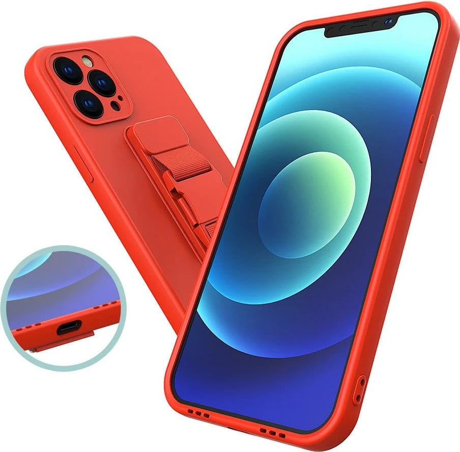 Mbështjellës Hurtel për Samsung Galaxy S21 Ultra, me litar, i zi