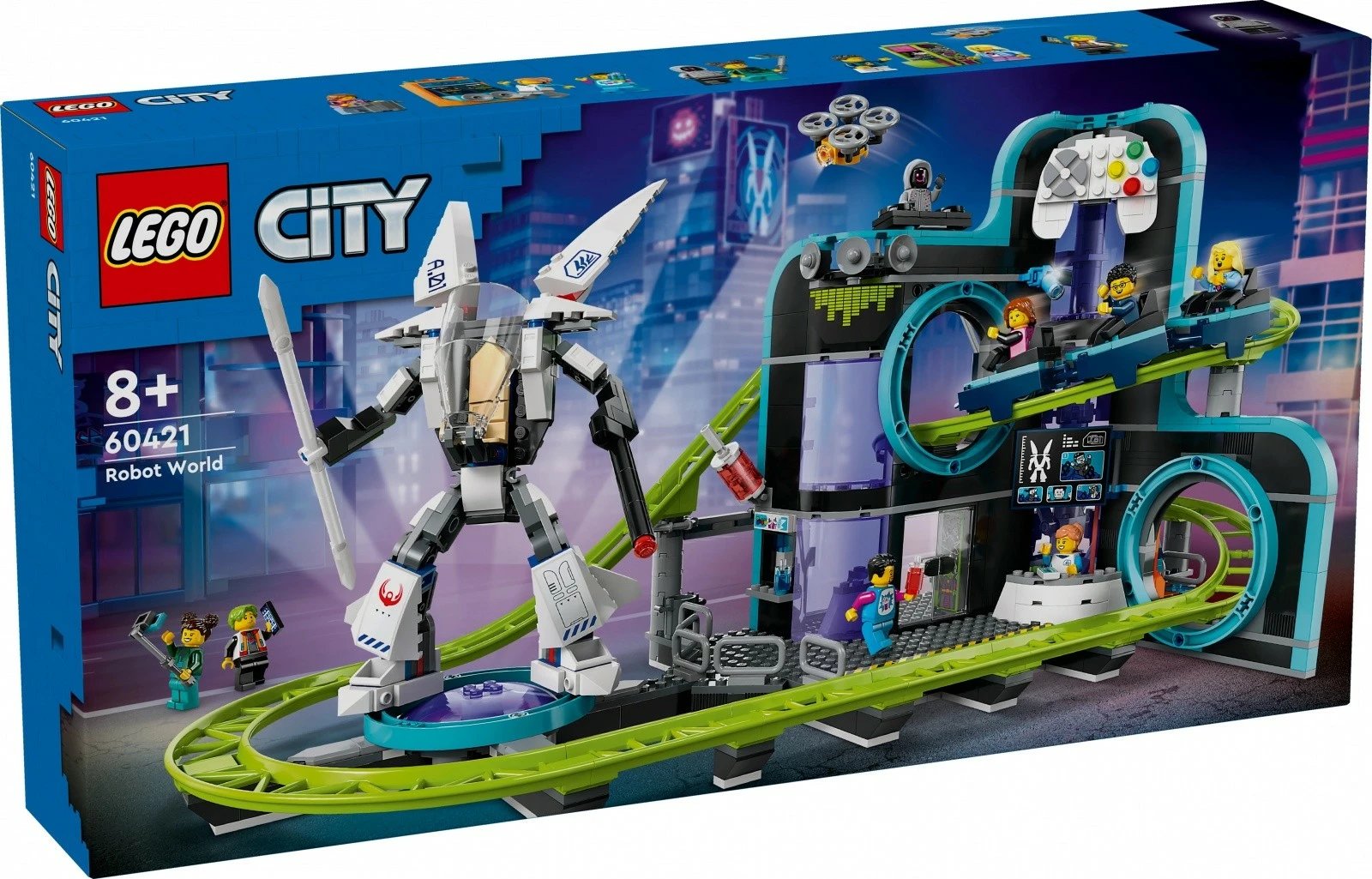 Set LEGO City Robot World Park me roller coaster, 986 pjesë, për fëmijë 8+