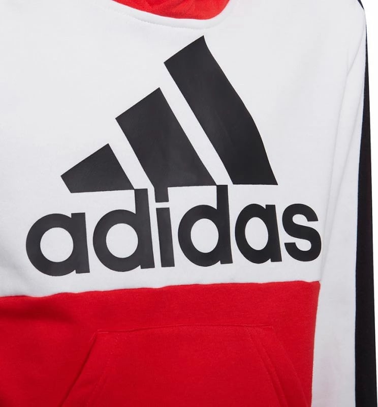Duks me kapuç për fëmijë adidas, i bardhë dhe i kuq