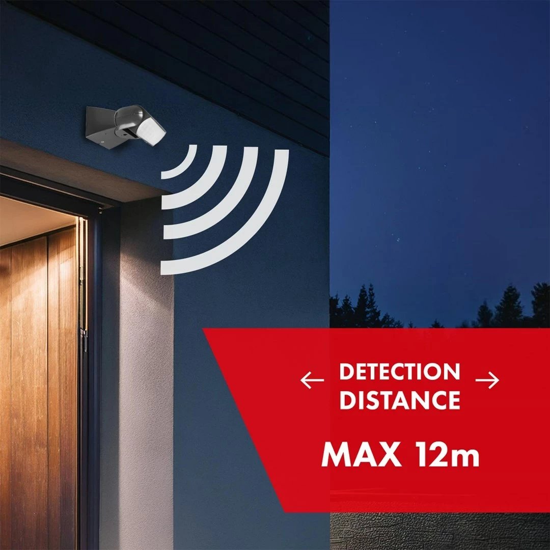 Sensor lëvizjeje Maclean MCE201 GR, Infrared PIR, IP65, i zi
