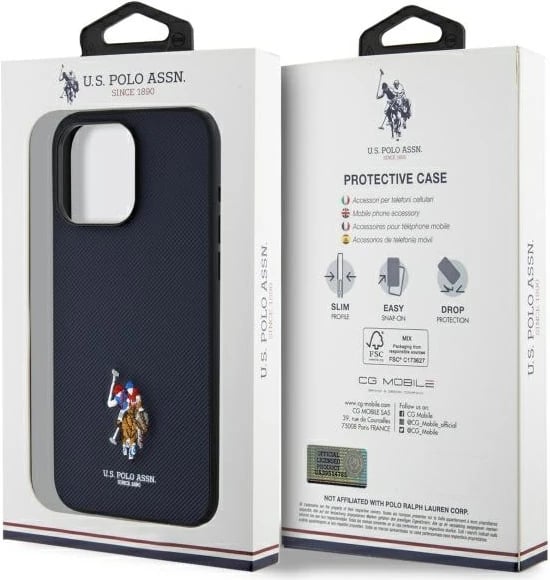 Mbështjellës U.S. Polo Assn. USHCP15XPEMV për iPhone 15 Pro Max 6.7", Navy