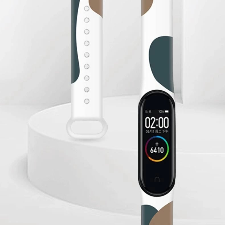 Rrip silikoni Hurtel Strap Moro për Xiaomi Mi Band 5/6, kamuflazh, Bardhë/Bezhë/Portokalli/E Kuqe