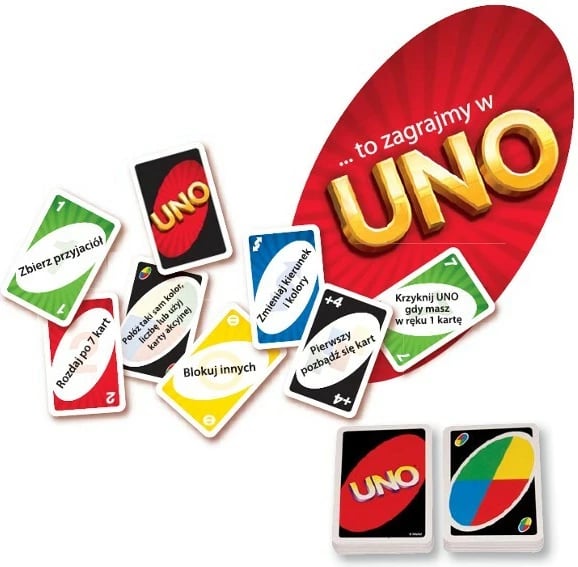 Lojë letra UNO Mattel W2087, për 2-10 lojtarë, shumëngjyrëshe