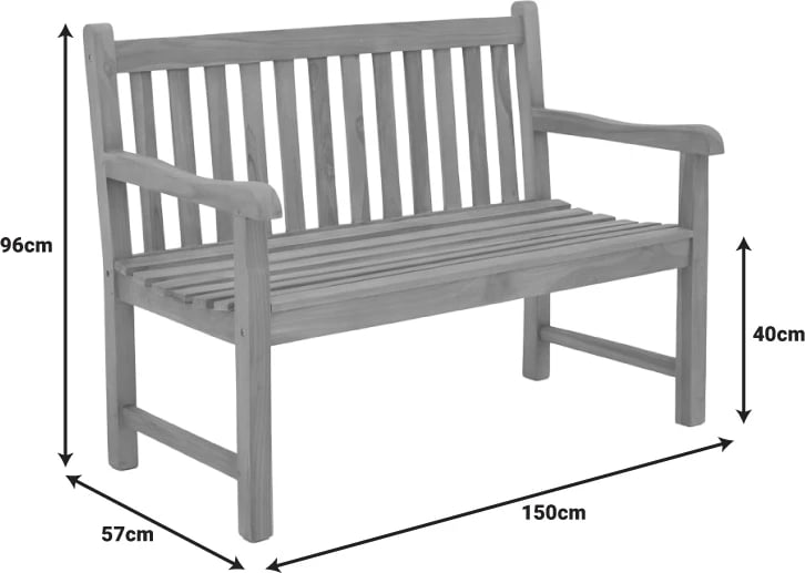 Divan Nat dru teak, ngjyrë natyrale, 120x57x96cm
