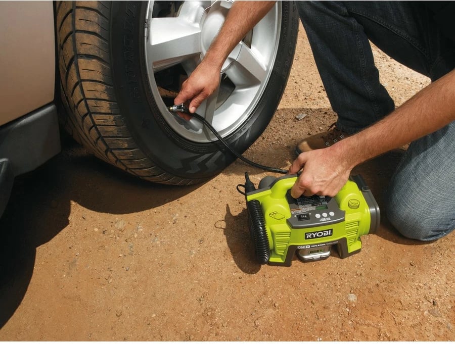 Kompresor me bateri Ryobi R18I-0, portativ, zi/gjelbër