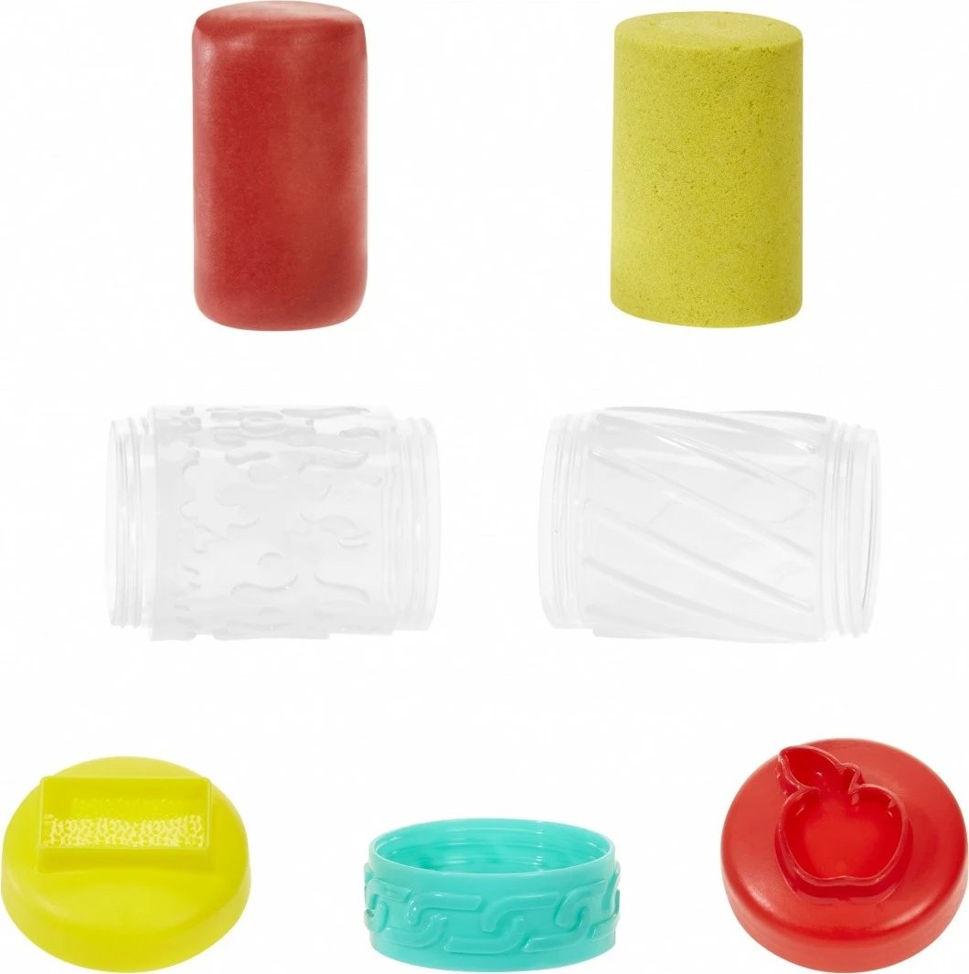 Set plastelinë dhe rërë kinetike MGA Wonder Factory Never Dry, e kuqe dhe e verdhë