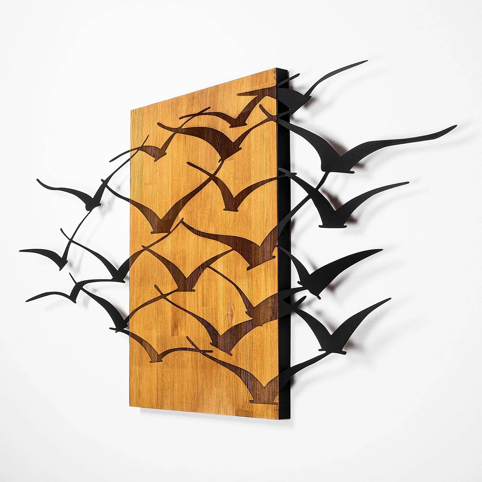 Aksesor dekorativ muri, dru dhe metal, ngjyrë arre/zezë, Wallity MA-313, 70x140cm
