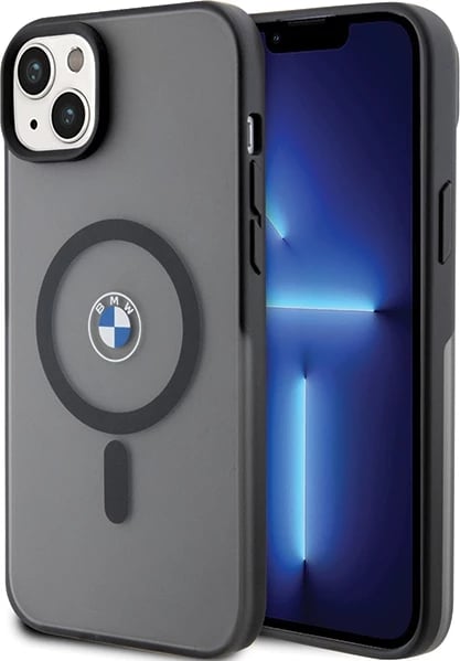 Mbështjellës BMW BMHMP14MDSLK për iPhone 14 Plus 6.7", Signature MagSafe, zi/gri